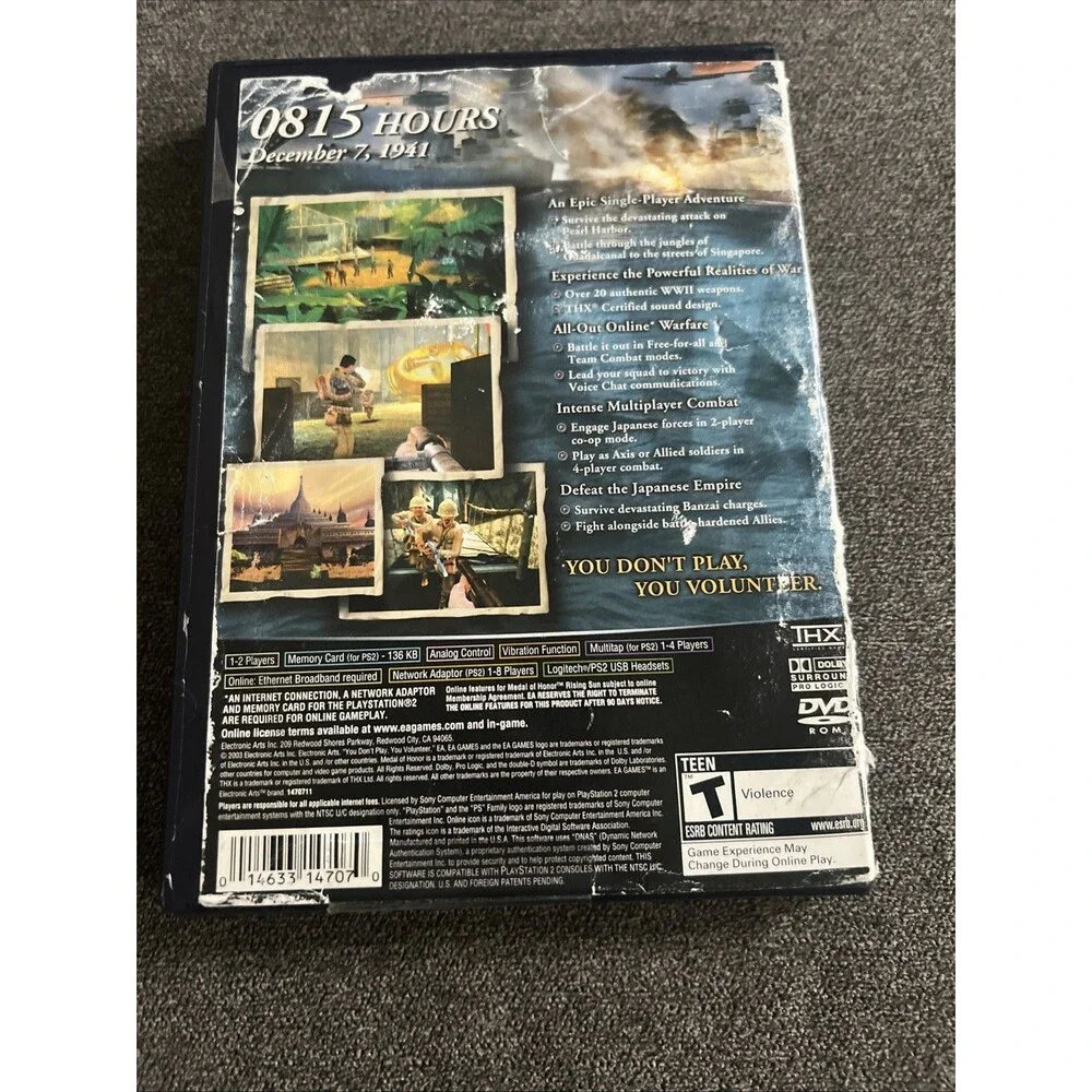 Medal Of Honor Rising Sun PS2‎ Playstation 2 Game